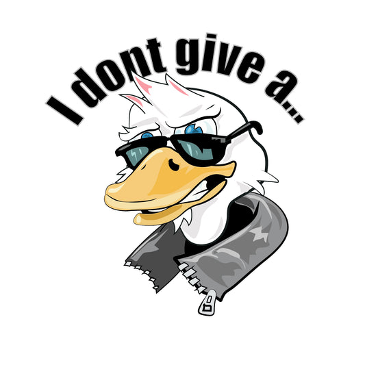 SVG funny T-shirt, Tumbler, mug design, Cartoon cool duck, phrase I don't give a Duck! PNG, SVG files ready for silhouette drawn by seller!