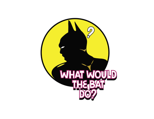 SVG, PNG Bat Comic book design, T-shirt, mug, tumbler, Instant download Silhouette ready files. phrase or saying "what would the bat do?"